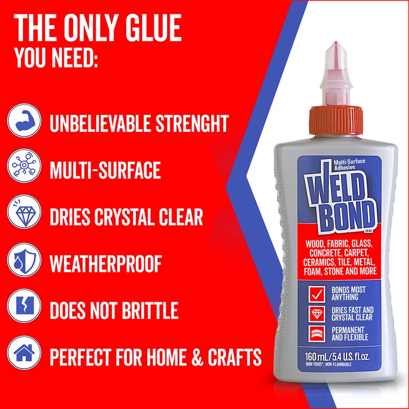 Weldbond Glue - Bonds Most Anything! 3L /101 oz Non-Toxic Adhesive Glue For Wood Tile Glass Craft Foam Fabric Stone Cement & Concrete & Any Other Porous Surfaces. No Fume Non-Flammable PVA Glue Gallon - Image 4